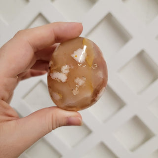 Flower Agate Palm Stone