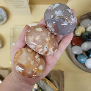 Flower Agate Palm Stone